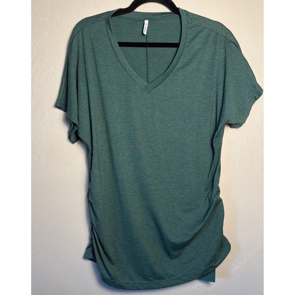 Halara NWT  V-Neck Sleeve Relaxed Green Top M Workout Cozy